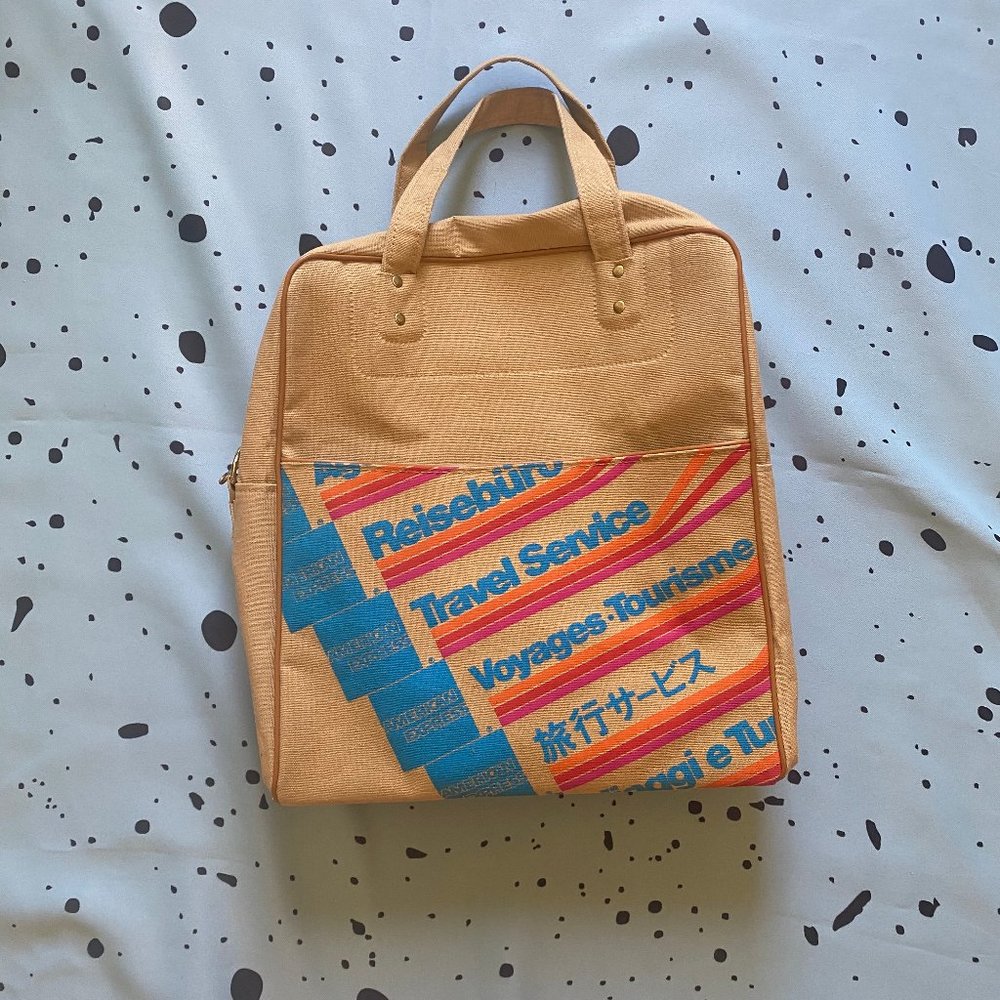 Vintage 70s AmEx Carry On Flight Tote Travel Bag